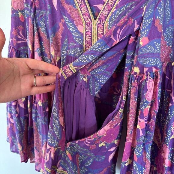 Spell & The Gypsy Collective Bianca Wisteria Purple Organic Cotton Maxi Dress - Picture 14 of 16